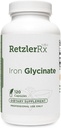 HormoneSynergy Iron Glycinate 29mg - Gentle, Highly Absorbable Iron Supplement - 120 VCaps with Pharmaceutical Grade Formula - Supports Healthy Ferritin & Hemoglobin Levels