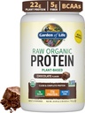 Garden of Life Protein Powder, Vegan Protein Powder, BCAA, Probiotics & Digestive Enzymes, Gluten & Lactose Free, Chocolate, 1.5 LB