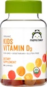 Amazon Brand - Mama Bear Organic Kids Vitamin D3 25 mcg (1000 IU) Gummies per serving, Bone and Immune Health, Strawberry, 80 Count