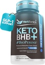 Herbtonics Keto BHB + BioPerine Keto Pills – Exogenous Ketones for Ketosis Support, Weight Management, GLP‑1 Support, Energy & Mental Focus, Vegan Friendly Non‑GMO Formula. 60 Vegan Capsules