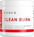 Kaged Clean Burn Powder | Strawberry Lemonade | Thermogenic Weight Management | Boost Metabolism | Organic Caffeine, Apple Cider Vinegar | Supplements for Men & Women | 30 Servings