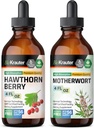 BIO KRAUTER Hawthorn Tincture 4 Fl. Oz. & Motherwort Tincture 4 Fl. Oz.