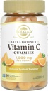 Solgar Vitamin C Gummies for Adults 1,000mg Ultra Potency Vitamin C Immune System Support for Women & Men - Tasty Tart Orange Flavor, Vegan & Gluten-Free Gummy, 2 Month Supply, 60 Servings, 2g Sugar