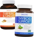 Bundle of Thyroid Support & Turmeric + Ginger - Revitalize & Revitalize & Restore Bundle - Thyroid Support to Improve Energy & Turmeric & Ginger with 95% Curcuminoids & Bioperine for Joint Health