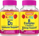 WellYeah Vitamin D3 Kids + B Complex Kids, Gummies Bundle - Great Tasting, Vitamin Supplement, Gluten Free, GMO Free, Chewable Gummy