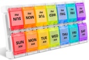 Weekly Pill Organizer 2 Times a Day, Gelibo Quick Fill Push Button Large AM PM Pill Box, 7 Day Twice a Pill Case, Day Night Medicine Organizer, Arthritis Friendly Pill Container 2 Per Day