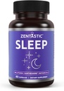 Zentastic Sleep Aid - Non Habit Forming for Healthy Sleep - Melatonin, Valerian, Suntheanine, Magnesium, Herbals, & More - Natural Sleep Aid for Adults - Sleeping Pills - Made in USA, 60 Capsules