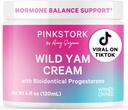 Pink Stork Wild Yam Cream for Hormone Balance | Doctor-Formulated | Topical Alternative to Supplements for Women | PMS, Fertility, Perimenopause, Menopause Support - Unscented, 4 oz, 1 Month Supply