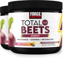 FORCE FACTOR Total Beets Energy Drink Mix 2-Pack, Superfood Beet Root Powder, Nitrates to Boost Energy, Support Circulation, Blood Flow, Nitric Oxide and Stamina, Heart Health Supplement, 60 Servings