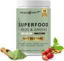 Superfood Reds & Greens Powder - 11.64 oz, Prebiotics & Probiotics for Digestive Health, Super Greens Powder with Ashwagandha for Gut Health, Immunity, Antioxidants, Vegan, Non-GMO