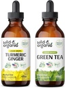 Wild & Organic Turmeric Ginger Tincture 4 fl oz & Green Tea Tincture 4 fl oz
