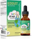 Kiddivit Baby Vitamin A&D Liquid Drops with Vitamin E – Gentle Immune & Vision Support Supplement – 60 Daily Servings, Dropper Included, Glass Bottle – Sugar Free, Gluten Free, Vegetarian, 2oz