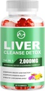 Liver Cleanse Detox & Repair Gummies, Sugar Free Liver Health Support Supplement with 2000mg Milk Thistle, Glutathion, Dandelion, Alpha Lipoic Acid, Artichoke and other Herbs, 1 Pack, Raspberry Flavor
