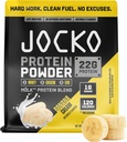 Jocko Fuel Mölk Whey Protein Powder 22g Low Sugar Monk Fruit Blend - Muscle Recovery & Growth, Packaging May Vary (28 Servings, Banana Cream)