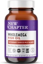 New Chapter Wholemega Fish Oil Supplement - 2000mg per Serving, Clinically Proven Wild Alaskan Salmon Oil with Omega-3 + Vitamin D3 + Astaxanthin, 120 Softgels