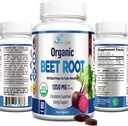 Organic Beet Root Powder Tablets - 1350mg with Black Pepper for Faster Absorption - Boosts Nitric Oxide for Energy and Stamina - 60 Tablets