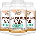 Liposomal NAD+ 500 MG Supplement, True NAD Plus Supplement, Superior Absorption, Boost NAD+ More Efficient Than Nicotinamide Riboside for Cellular Energy, Healthy Aging, 180 Serving