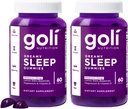 Goli Dreamy Sleep Gummy - 60 Count (Pack of 2) - Melatonin, Vitamin D, Magnesium, and Lemon Balm Extract - Gelatin-Free, Gluten-Free, Vegan & Non-GMO
