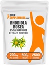 BulkSupplements.com Rhodiola Extract Powder - 3% Salidrosides, Rhodiola Rosea Extract - Herbal Supplement, Gluten Free, 200mg per Serving, 500g (1.1 lbs) (Pack of 1)