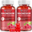 Magnesium Gummies 600mg per Serving-Magnesium Glycinate 400mg and Magnesium Malate 200mg,Sugar Free Magnesium Potassium Supplement for Calm Mood, Muscle, Bone & Energy Support,120 Raspberry Gummies