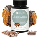 Herbal Treasure Chaga Mushrooms Powder Capsules, Mushroom Supplement for Functional Mushrooms, Chaga Mushroom Capsules for Energy, & Immune Support, Organic Mushroom Supplement 90 Caps