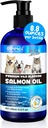 Alaskan Salmon Oil for Dogs & Cats (8.8 oz) - Pure Omega 3 Fish Oil with Omega 6 Fatty Acids, EPA & DHA - Anti-inflammation for Dogs Skin and Coat - Natural Pet Joint, Immune, Brian & Heart Supplement