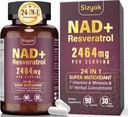 NAD Supplement, Liposomal NAD+ Supplement with Resveratrol, NAD Resveratrol Supplement - Boost NAD+ for Aging Defense, Energy, Focus - Ultra Antioxidant Capsules，132