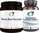 Designs for Health Magnesium Glycinate Complex (60 Capsules) & Whole Body Collagen (30 Servings) Bundle - High Absorption Magnesium with Premium Collagen Powder to Support Bones, Skin & Joints