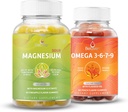 BeLive Magnesium GLycinate & Omega 3-6-7-9 Bundle for Relaxation, Sleep, Brain, Heart & Inmune System Support