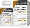 1400 mg Liposomal Glutathione, Superior Absorption Complex Reduced Glutathione Supplement with Vitamin C, Hyaluronic Acid, Master Antioxidant for Liver Detox, Brain, Skin