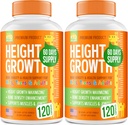 Pack of 2 Height Growth Maximizer - Made in USA - Natural Height Increase Booster & Teen Vitamins - Pills to Grow Taller at Any Age - Bone Growth Supplement for Adults & Kids - 120 capsules