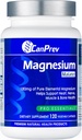 CanPrev Magnesium Malate, 120 Veg Caps, 120-Day Supply, 180mg Elemental Magnesium & 540mg Malic Acid, Vegan & Non-GMO, Supports Relaxation, Energy, Muscle Function, Bone Strength & Overall Well-Being