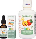 Go Healthy Multivitamin Liquid (1 Bottle) and Vitamin D3 K2 Drops (1 Bottle) for Kids, Toddlers, Teens, Vegan and Vegetarian, Gluten Free, Non-GMO Bundle