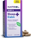 Natrol Sleep+ Calm Melatonin 6mg with Ashwagandha, L-Theanine and Lemon Balm, Dietary Supplement for Restful Sleep and Calm The Mind, 30 Capsules, 30 Day Supply