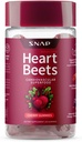 Snap Supplements Heart Beets Organic Beet Root Gummies, Cardiovascular Support Supplement for Men & Women, Pomegranate, Red Spinach, Heart Health & Circulation Support, Sugar Free, Cherry, 60 Gummies
