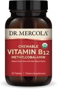Dr. Mercola Organic Chewable Vitamin B12, 30 Servings (30 Tablets), Natural Cherry Flavor, Dietary Supplement, Supports Energy Production and Mental Focus, Non-GMO, Certified USDA Organic