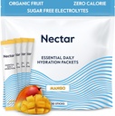 Nectar Hydration Packets - Electrolytes Powder Packets - Sugar Free & 0 Calorie - Organic Fruit Liquid Daily IV Electrolytes Powder for Dehydration Relief & Rapid Rehydration (Mango 30 Pack)
