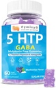 5-HTP GABA Gummies Blend 1700mg, Sugar-Free Calm Gummies with L Theanine, Magnesium, Ashwagandha, Omega-3-6-9, Vitamin D3,B6 for Natural Zzzs, Mood, Brain-Calm, Blueberry Flavor 60Count
