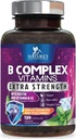 B Complex Vitamins Capsules - with Vitamin B12 B6 B100 C Biotin Folate & Folic Acid - Supplement for Heart, Brain, & Nerve Support - Super Complete B-Complex for Immune & Energy Support - 120 Capsules