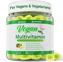 NEVISS Vegan Multivitamin for Women & Men w/Methyl B12, D3 K2, Plant Based Omega 3 (DHA+EPA), Iron, Choline, Zinc, Whole Food Daily Vitamins Gummies for Vegans & Vegetarians, Sugar Free, 60Cts