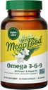 MegaFood Vegan Omega 3 6 9 - Burp-Less Supplement - 600 mg Plant-Based Omega-3 & 150 mg DHA Per Serving - Heart, Brain, Vision & Joint Support - Fish Oil Alternative - 60 Capsules, 30 Servings