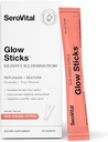 Serovital Glow Sticks Sugar-Free Powder Drink Mix with Hyaluronic Acid Ceramides Electrolytes for Skin Hydration in 14 Days Sun-Kissed Citrus Flavor 28 Packets