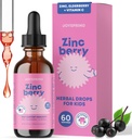 JoySpring ZincBerry - Kids Zinc & Vitamin Supplement (2 fl oz) Immune Support Drops with Elderberry Flavor for Kids 3-16+ Years