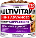 Dog Multivitamin Chewable with Glucosamine - Dog Vitamins and Supplements - 170 Treats - Senior & Puppy Multivitamin for Dogs - Hip & Joint Support - Immune Health, Skin, Heart, Digestion, Probiotics