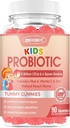 Kids Probiotic-Fiber Gummies, Probiotics-Fiber Gummies for Kids with 5 Billion CFUs & Prebiotics for Digestive Health, with Vitamin C and Zinc for Immune Support, 45 Servings, Natural Peach Flavor