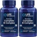 Life Extension Bioactive Complete B-Complex, Heart, Brain and Nerve Support, Healthy Energy, Metabolism, Complete B Complex, 60 Vegetarian Capsules (Pack of 2)