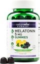 NatureWise Melatonin Gummies 5mg - Non-Habit Forming Sleep Support Supplement with Ashwagandha, Valerian Root - BlackBerry-Lemon Flavor - Vegan, Gluten Free, Non-GMO - 90 Count[45-Day Supply]