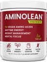 AminoLean Pre Workout Powder, Amino Energy with Natural Caffeine from Green Tea, Vegan BCAA Amino Acids, Cherry Lime (25 Serv)