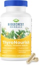 Ridgecrest Herbals ThyroNourish, Thyroid Support, Herbal and Vitamin Supplement with Ashwagandha, L-Tyrosine, Iodine, Copper, Kelp. Supports Energy, Metabolism Health, Normal Sleep (60 Caps, 30 Serv)