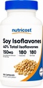 Nutricost Soy Isoflavones 150mg, 180 Veggie Capsules - Gluten Free, Non-GMO, Vegetarian Friendly